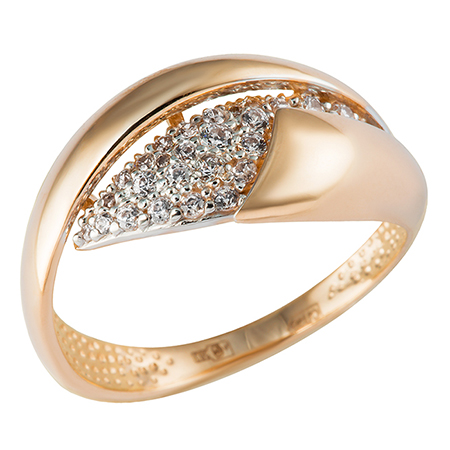 Кольцо, золото, фианит, 01-114377